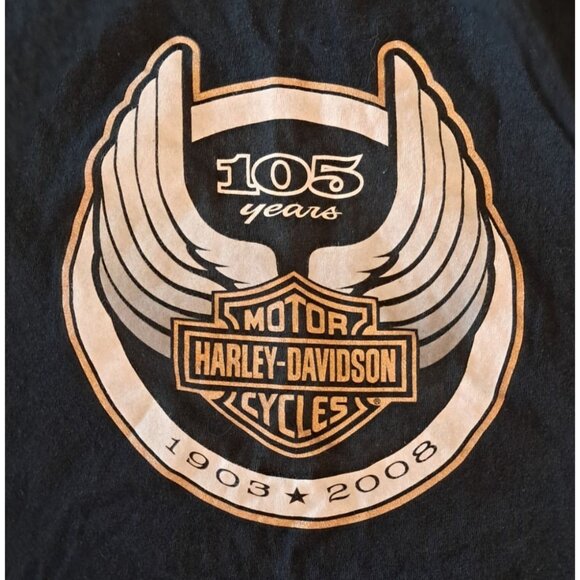 Harley-Davidson Other - Harley-Davidson T-Shirt Mens 2XL 105th Anniversary Black 2008 100% Cotton Made I